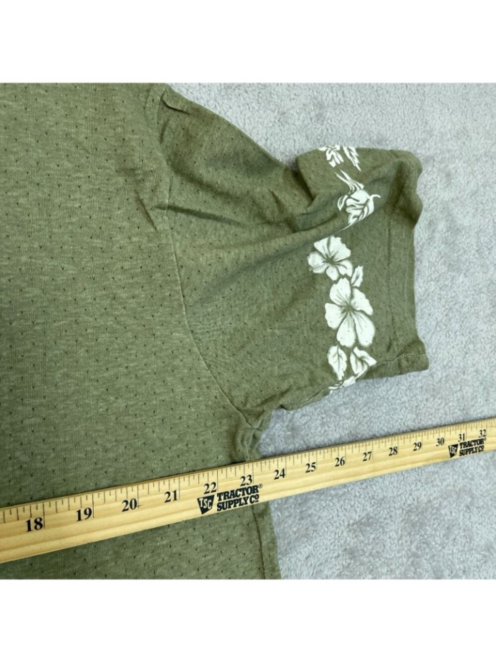 Vintage Men's L Green Hawaiian Button up Shirt Floral Print F1324 - Picture 3 of 9